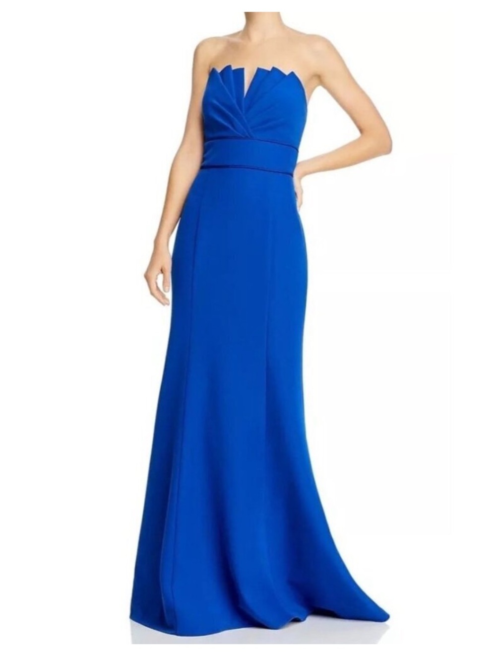 Aidan Mattox‎ Women's Sapphire Blue Mermaid Panel Strapless Evening Gown Dress 0